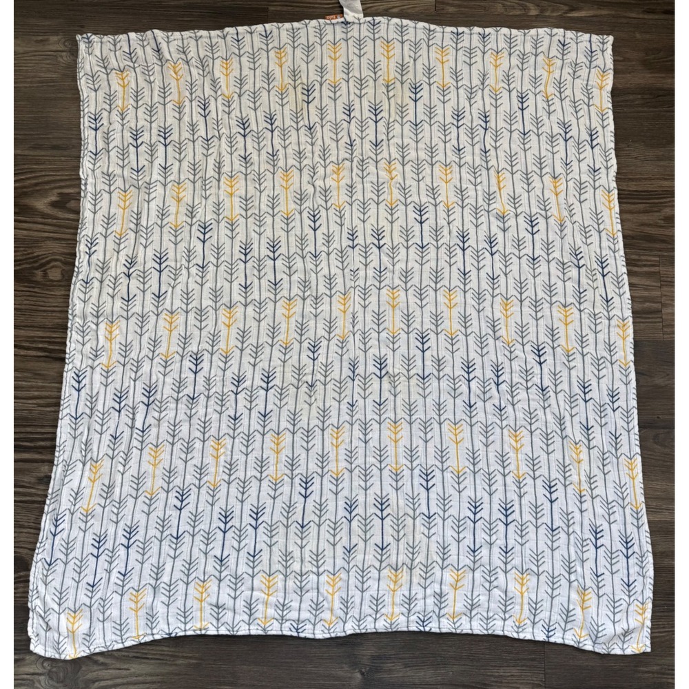 Tula Baby Viscose from Bamboo Swaddle Blanket Blue Yellow Arrow Print